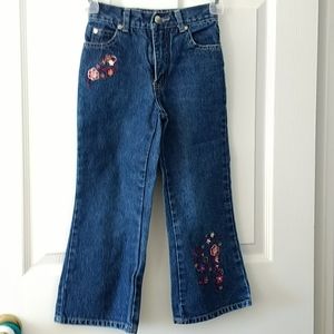 Tag Floral Embroidered Jeans Size 3X/4